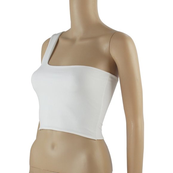 Women White Top Summer One Shoulder - Picture 6 of 12